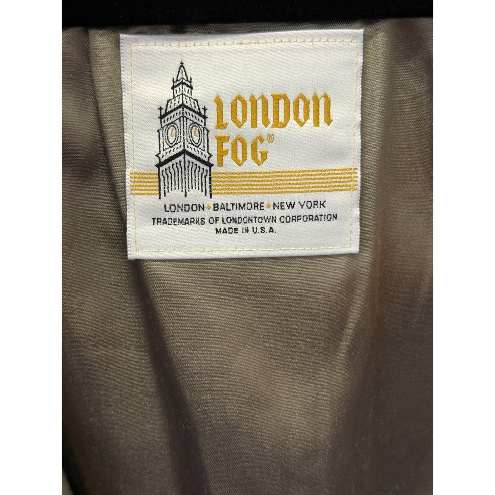 London Fog Mens 42 REG Khaki Trench Coat Double Breasted Removable Liner USA - Picture 3 of 11